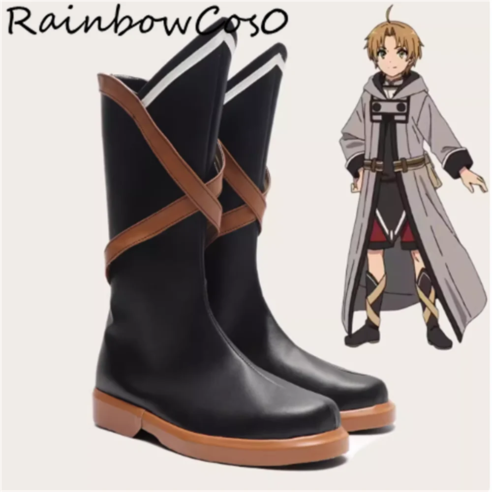 Rudeus Greyrat Mushoku Tensei Jobless Reincarnation Cosplay Shoes Boots Game Anime Party Halloween RainbowCos0 W5477