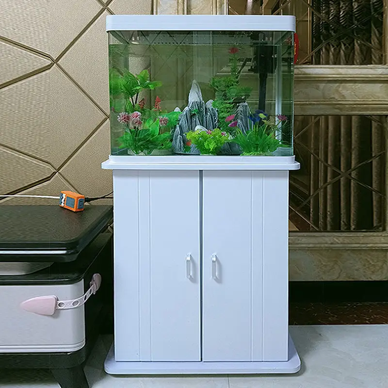 

Fish tank with cabinet, living room, household small and medium-sized water-free lazy glass goldfish tank, tropical fish tank