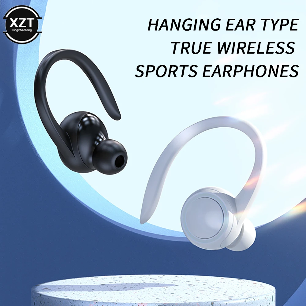 Casque sans fil compatible Bluetooth A1S, écouteurs à une oreille, crochet d'oreille, casque stéréo, musique, sport
