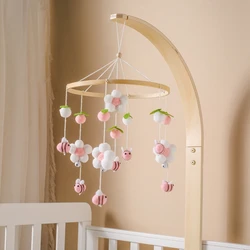 Babybett Bett Glocke Rassel Spielzeug 0-12 Monate Holz mobile Cartoon Biene Bett Glocke hängen Spielzeug halter Halterung Säugling Krippe Halterung Geschenk