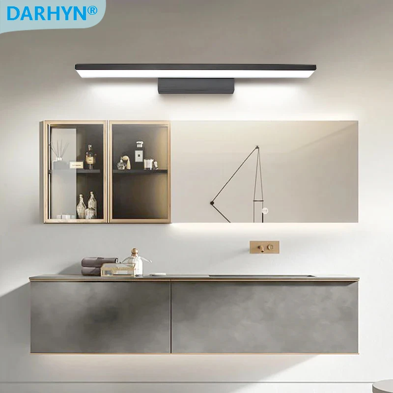 

Modern LED Wall Lamps Lighting Mirror Front Lights Brushed Black Fixtures Vanity For Bedroom Bathroom Home Decor LED Lighting