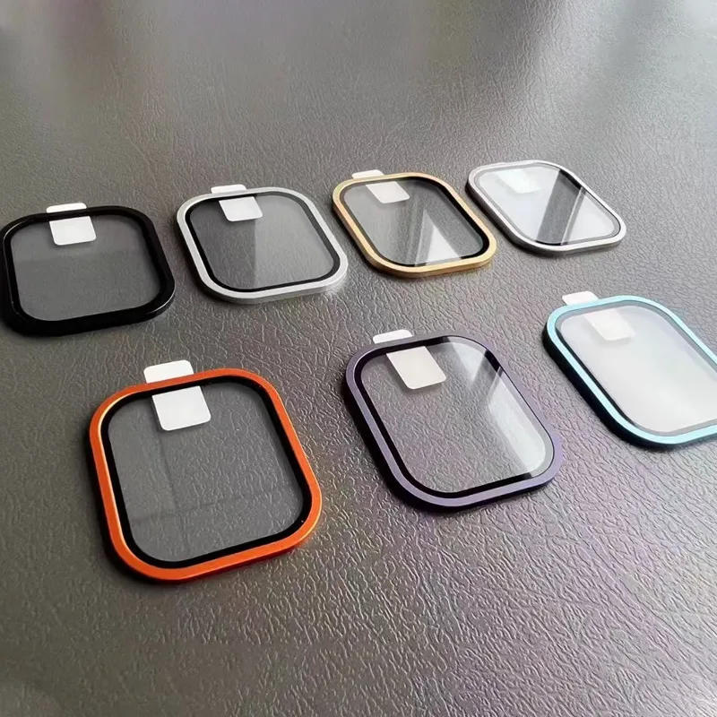 Tempered Glass for Apple Watch Ultra 49mm Titanium Metal Frame Anti-Scratch film for Series Ultra 2 Screen Protector 2035