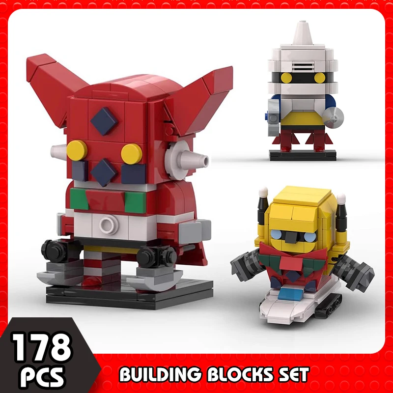 MOC Goldoraked Mazingered Robot Building Blocks Geta Mecha Robots Cartoon Brickheads Model Bricks Toys Gifts