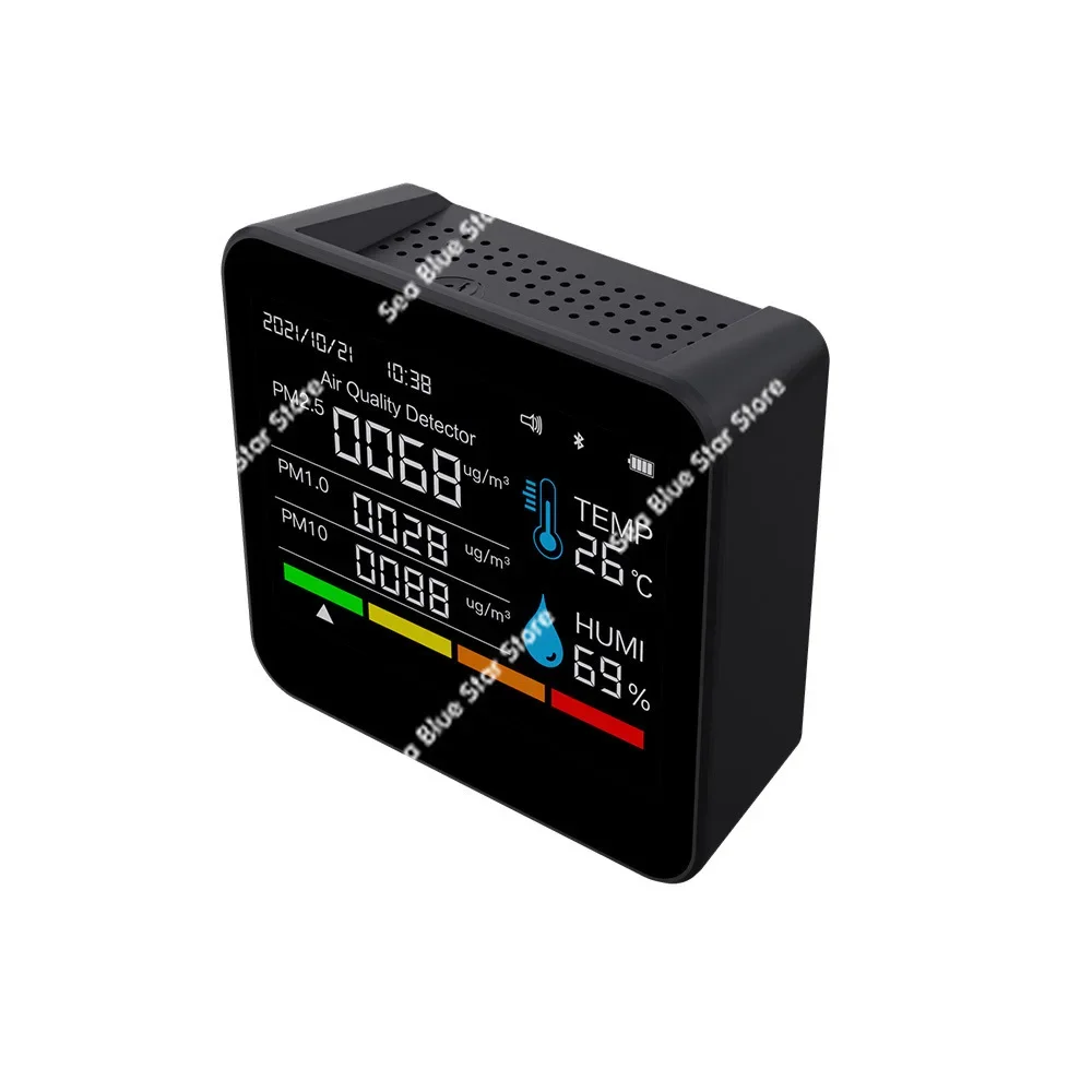 

Carbon dioxide detector pm2.5 pm1.0 formaldehyde detection TVOC detector temperature and humidity CO2 Bluetooth