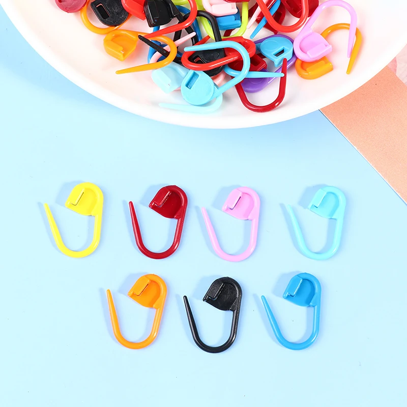 100 pcs Mixed Color Marker Small Pin Plastic Knitting Hook Knitting Tool Needle Clip Hook Locking Stitch Markers Crochet Latch