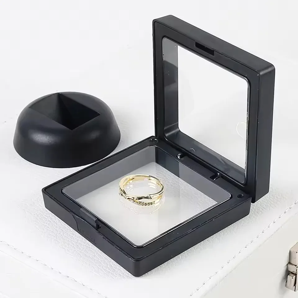 1/5/10Pcs Floating Display Case Frame Ring Necklace Earring Packaging Box Jewelry Exquisite Coin Display Stand Holder Decoration