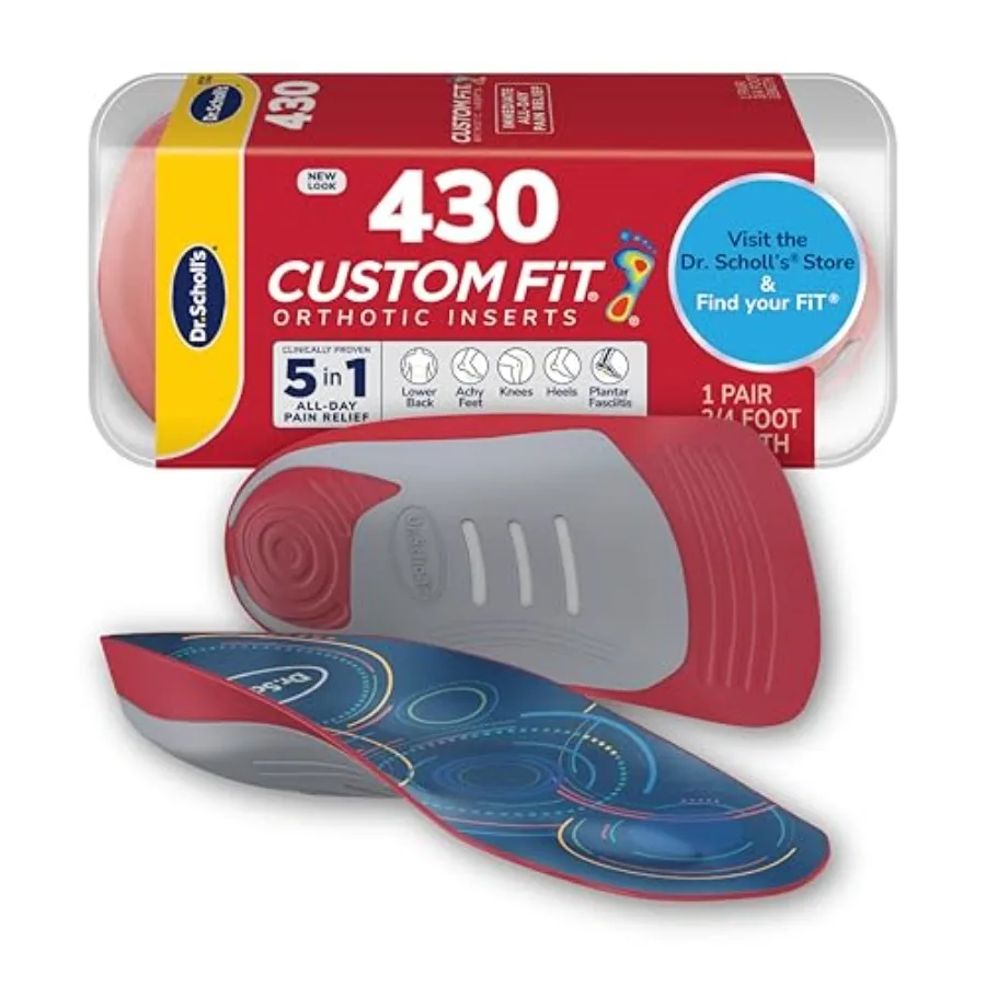 

Dr. Scholl's Custom Fit Orthotics 3/4 Length Arch Support Shoe Inserts - Plantar Fasciitis Relief Insoles for Men and Women, Im