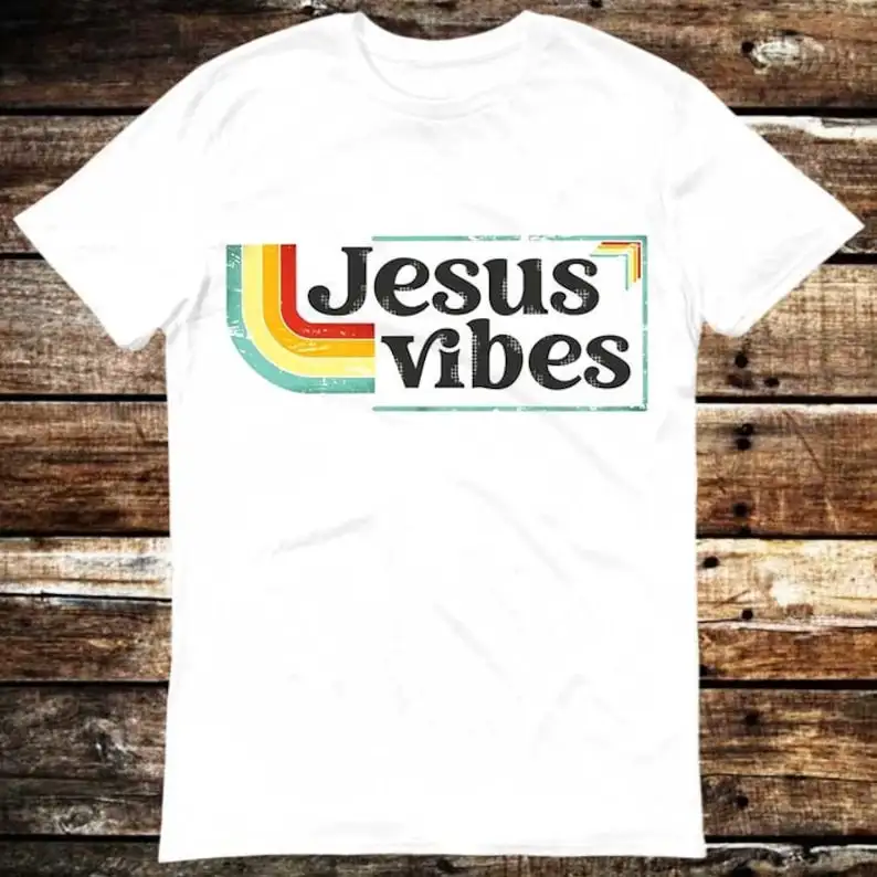 

Jesus Vibes Good Christian Retro T Shirt Meme Gift Shirt Funny Tee Vintage Style Christmas harajuku Streetwear Drop Shipping