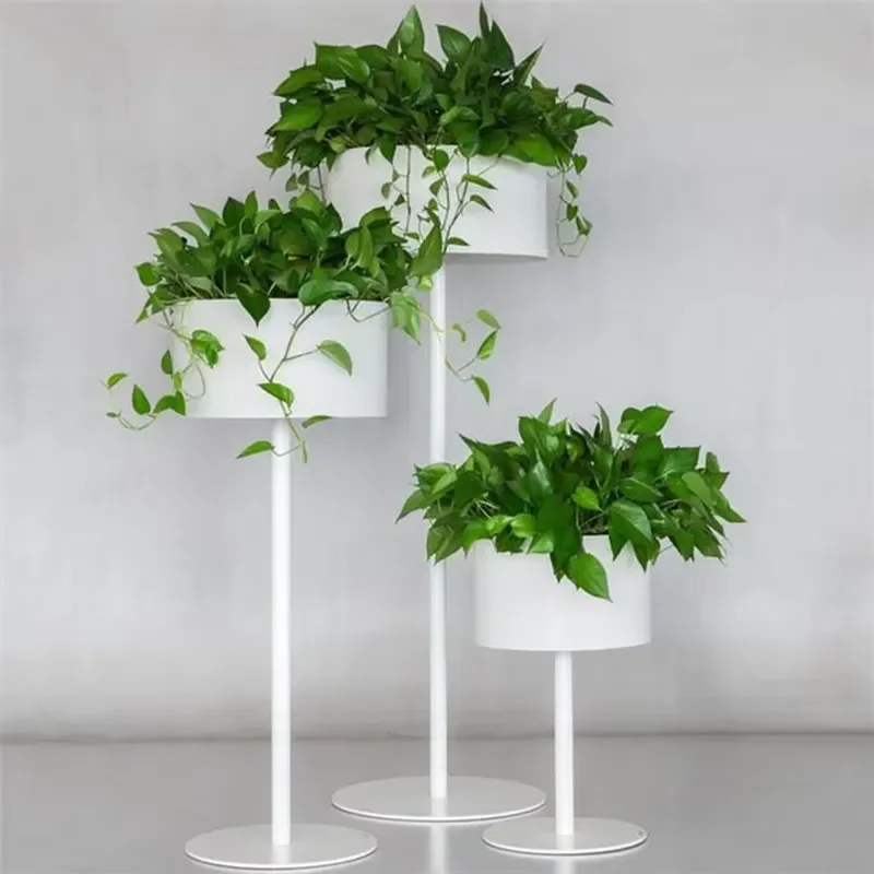 for Large Metal Flower Pot Durable Decorative Planter Garden Planting Container for Home Office Desk Decor
