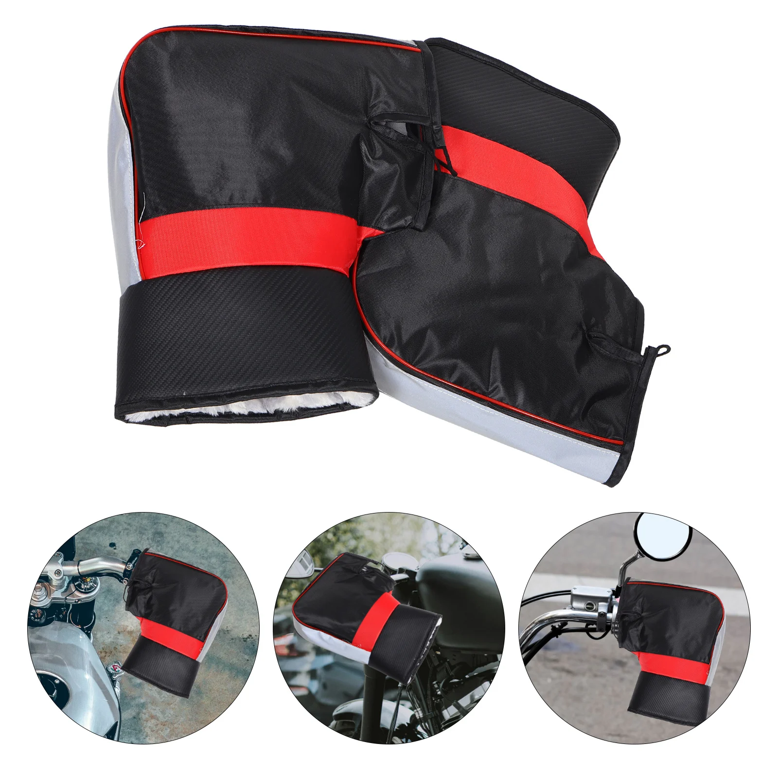 

1 Pair Electric Bike Handlebar Gloves Winter Windproof Hand Warmers Soft Durable Muff For Cycling Motorcycle Snowmobile Ride