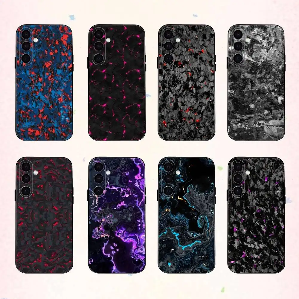 

C-Carbon F-Fiber Pattern Painting phone Case For Samsung Galaxy A73,A72,A71,A70,A53,A52,A51,Others Soft Black Shell