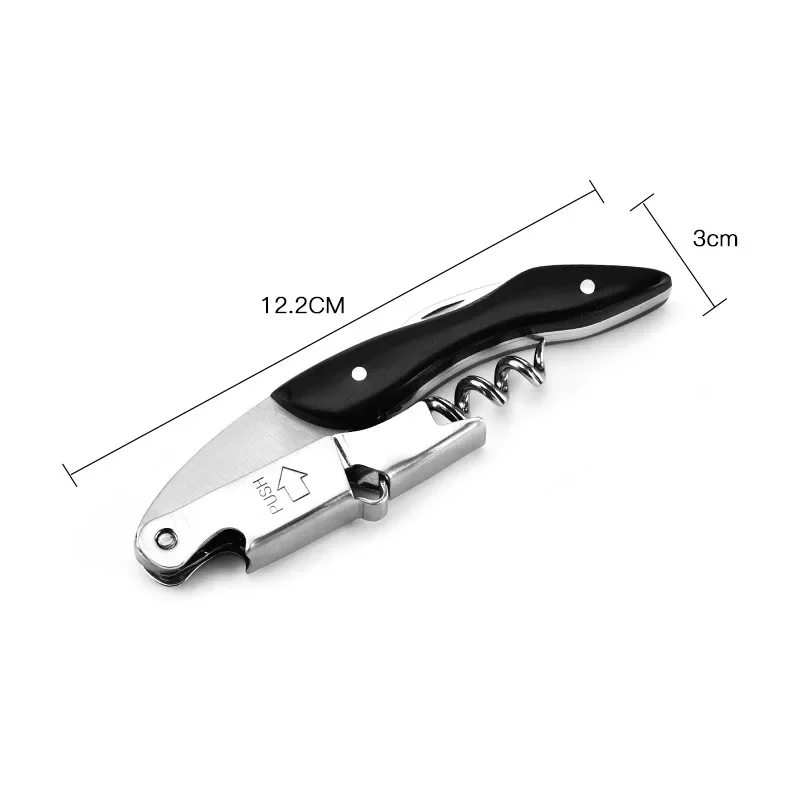 Wine Opener Stainless Steel Multi-function Bottle Opener Foil Cutter Leather Case Cork Remover Air Pressure Bottle Opener Tool