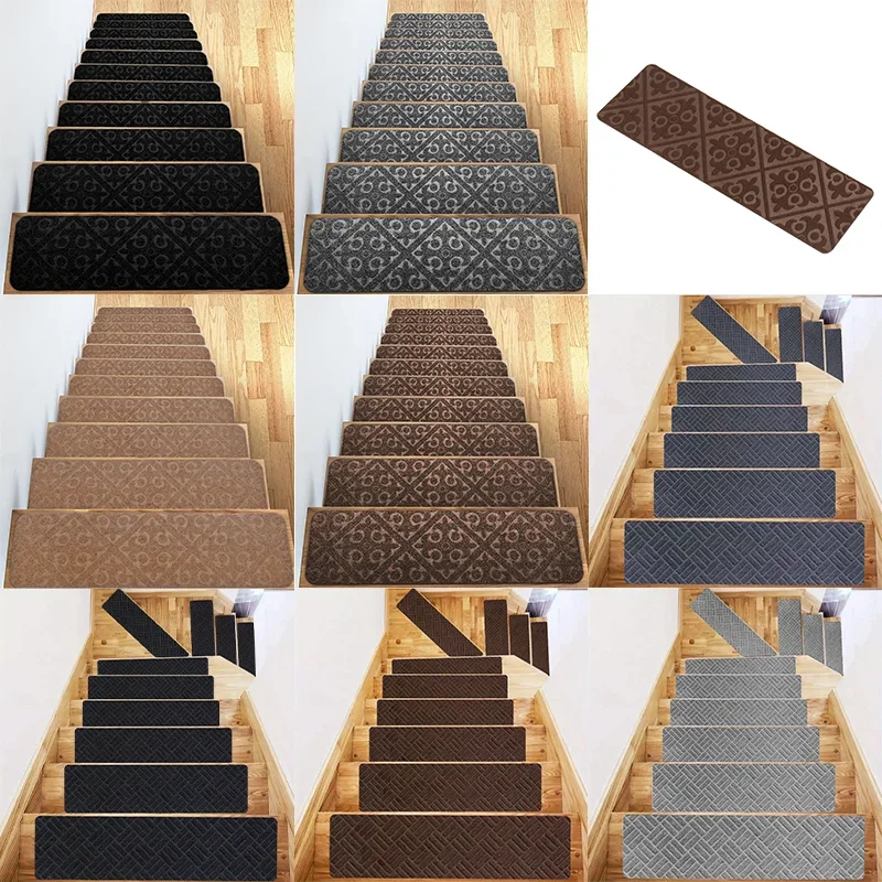 Self-adhesive Water Absorption Floor Mat PVC Stair Tread Carpet Mats Soft Stripe Non-slip Safety Pad Household Bathroom Supplies