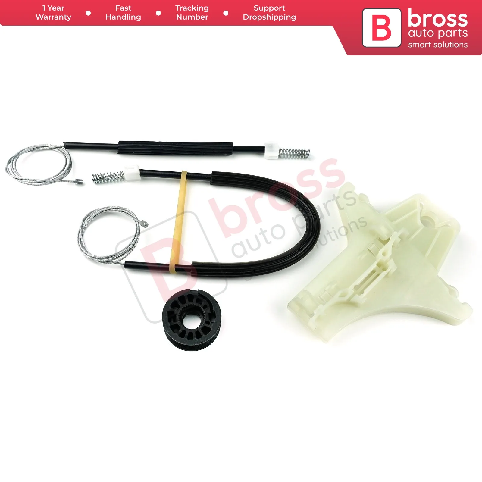 

Bross Auto Parts BWR5080 Electrical Power Window Regulator Repair Kit Front Left Door 2H0837402E for VW Amarok 2010-ON