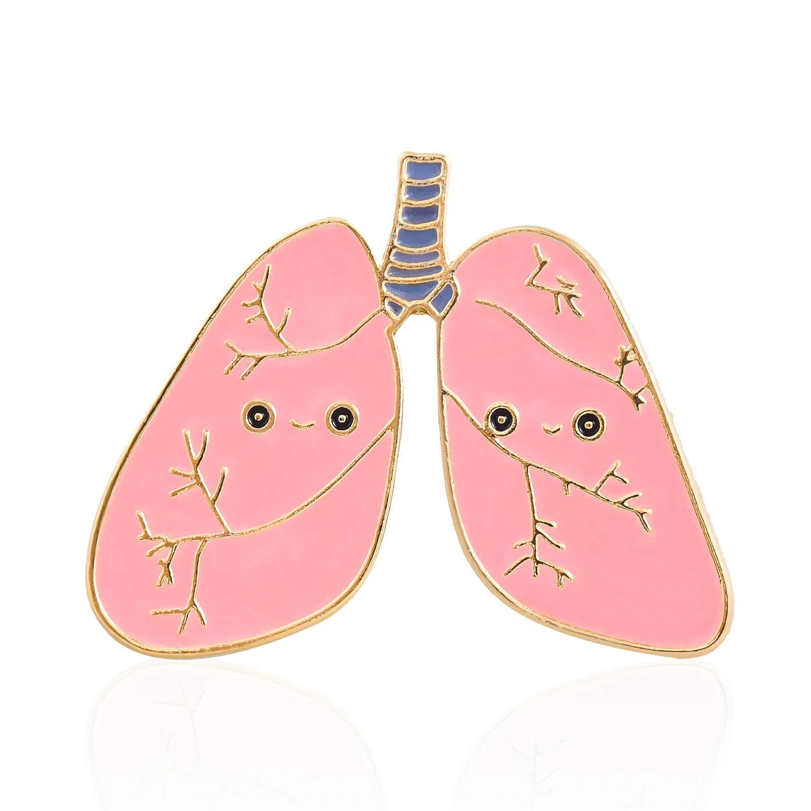 Harong Cute Anatomy Lung Brooch Medical Enamel Pins Pink Badge Gift for Nurse Doctor Student Teacher Novelty Jewelry