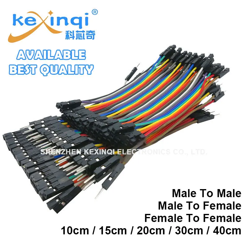 Dupont Line 10cm 15cm 20cm 30cm 40cm maschio/femmina a maschio/femmina ponticello cavo Dupont per Arduino KIT fai da te 40pin 2.54mm