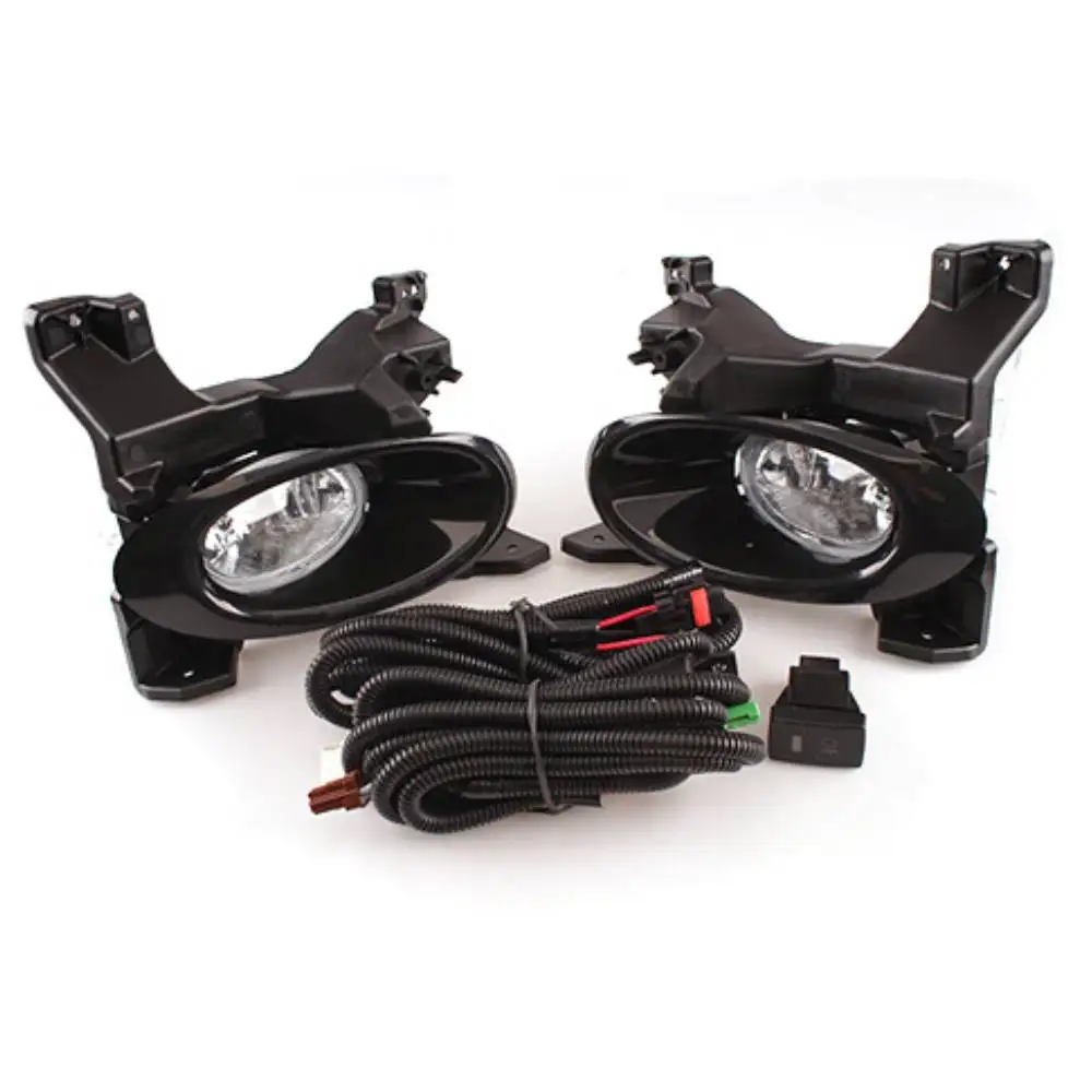 July King Car Fog Lamp Assembly Kit for Honda City 2009 2010 2011, 4300K Halogen Fog Lamp Blub + Bracket+ Harness + Switch