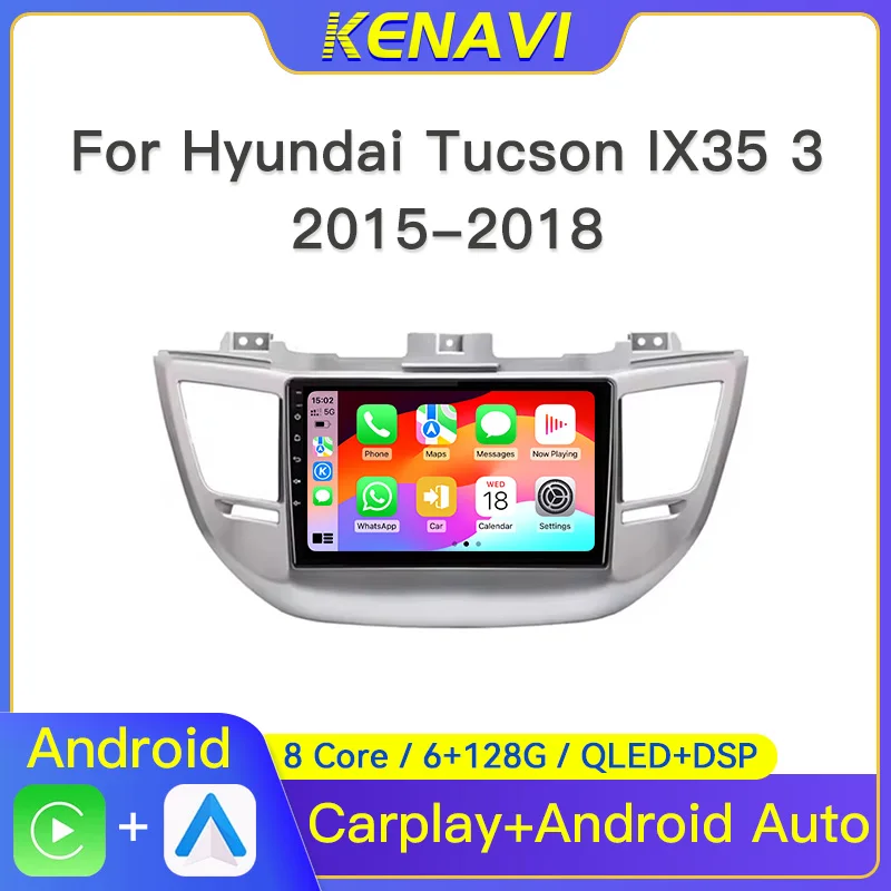 2 Din Android Car Stereo Radio For Hyundai Tucson IX35 3 2015-2018 Multimedia Video Player Wireless Carplay Auto GPS Head Unit