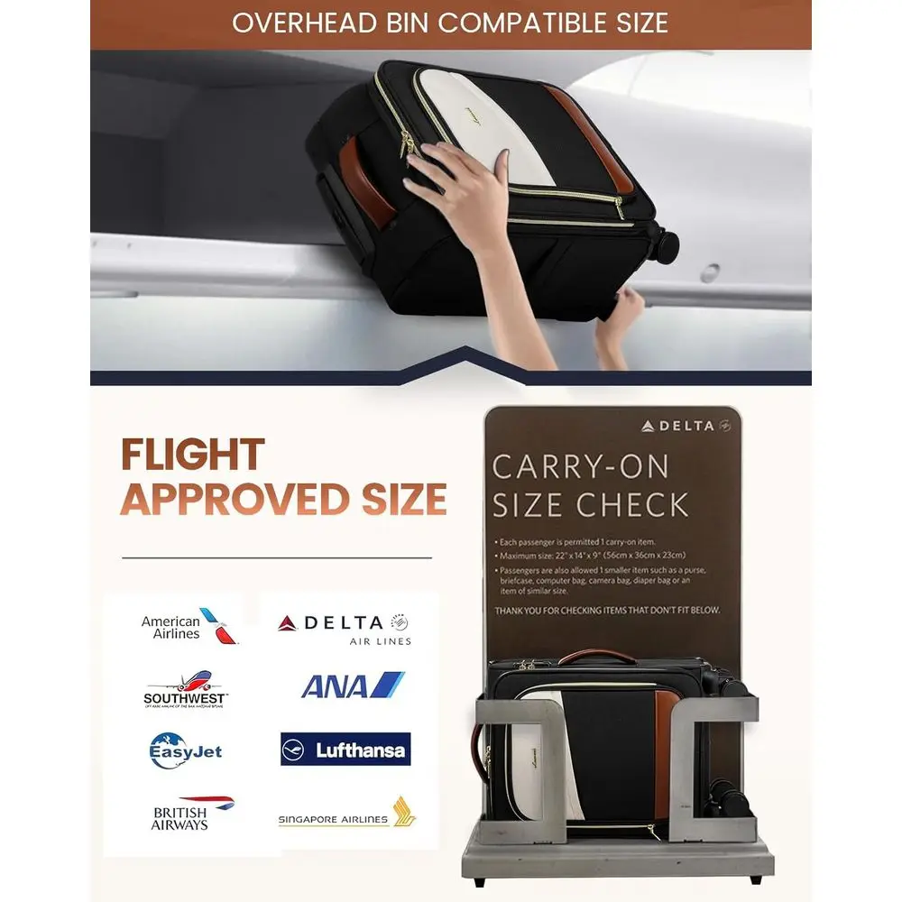 مجموعة أمتعة مكونة من 5 قطع: حقيبة ظهر متدحرجة سعة 22 40 لترًا، حقيبة سفر معتمدة من 20 TSA مع عجلات للسفر