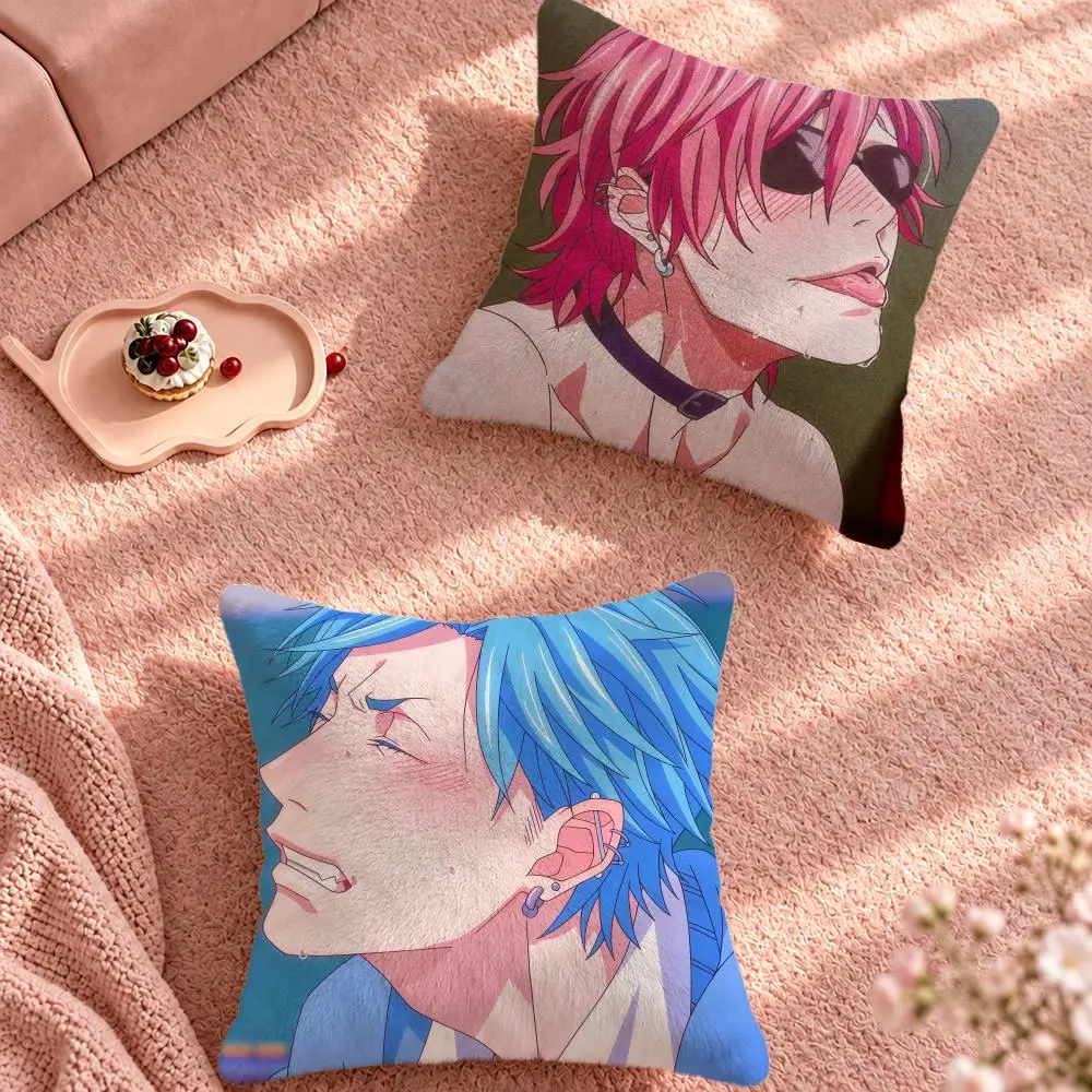 Anime BL Comedy Yarichin Bit Club Cushion Cover Cute Cartoon Throw Pillow Cover Soft Plush Cushion Cover Sofa Bedroom Home Decor
