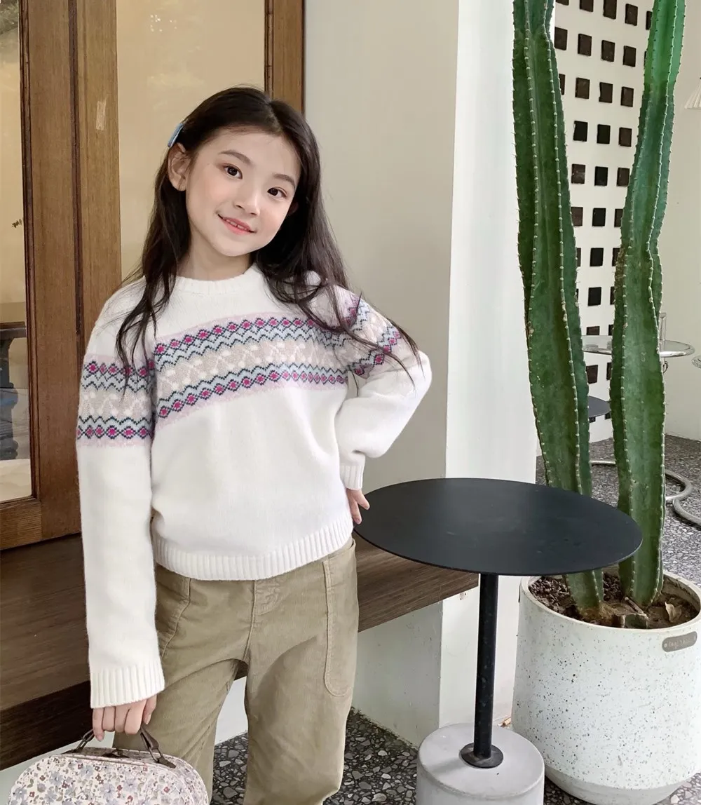 حجم 110 سنتيمتر طفل الفتيات ملابس الاطفال سترة طفل الفتيان الملابس الكرز منقوشة مخطط مطرزة سترة فتاة القمم