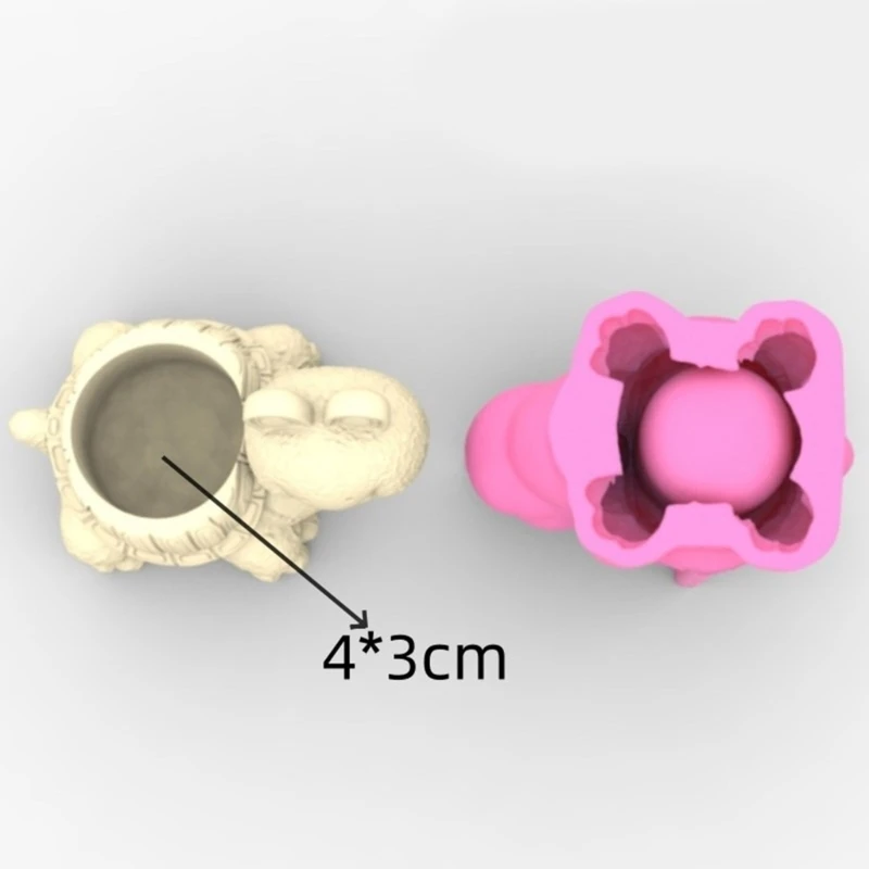 Stampo in silicone tartaruga 3D per vasi da fiori Stampo per vasi Cemento Cemento Resina epossidica