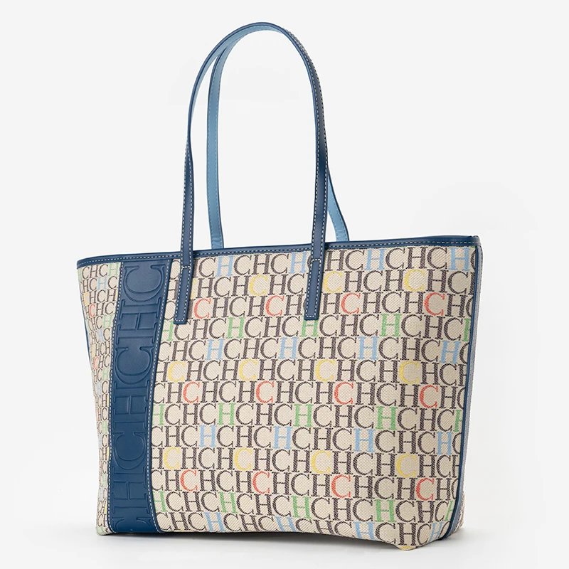 CH Women's Fashion Monogram Tote Bag, Large Capacity Shoulder Handbag, Casual Shopping Bag for Office and Travel image 3