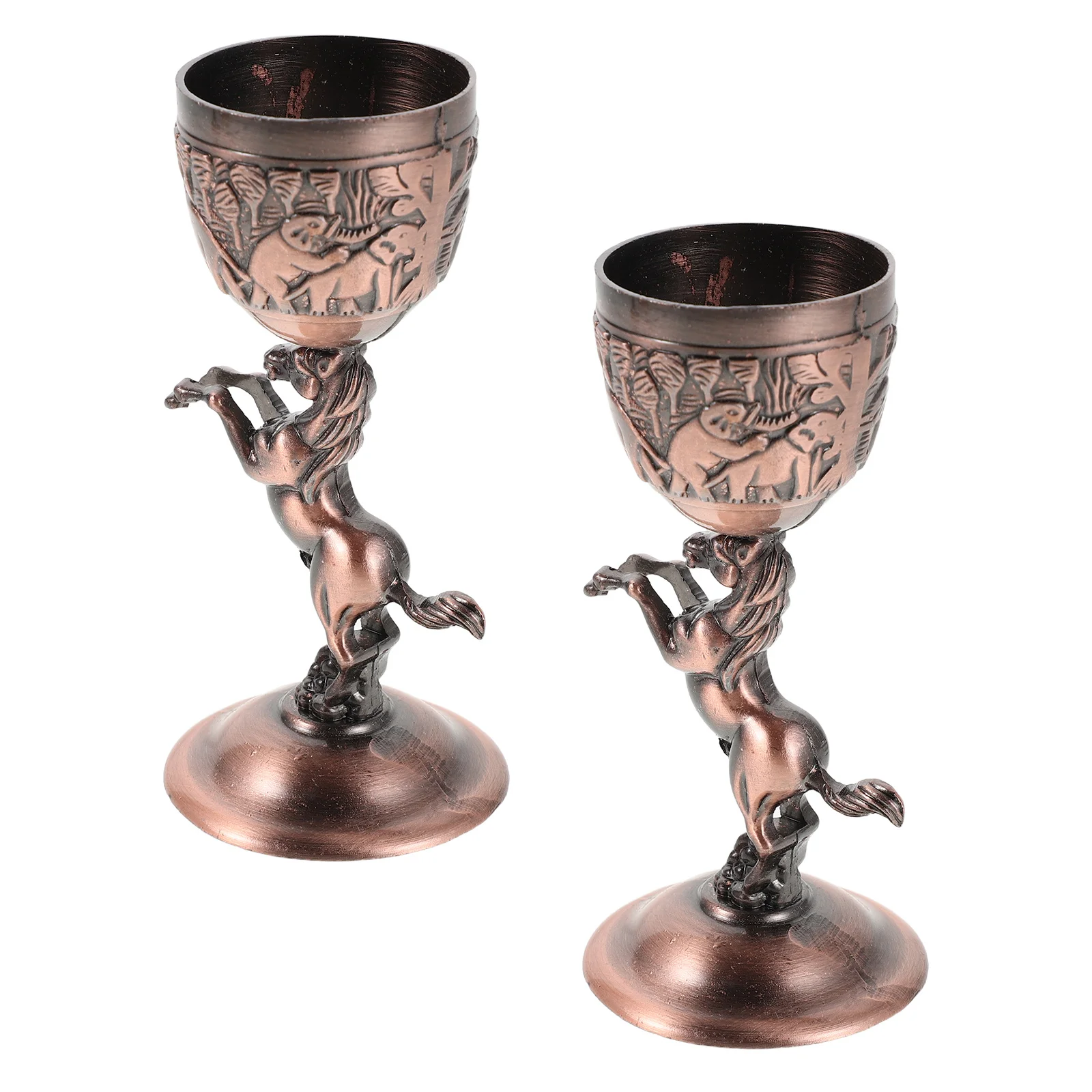 

2Pcs Vintage Metal Goblet - Medieval Style Party Goblets for Halloween Wedding Renaissance Fair Decorative Wine Chalice Cup