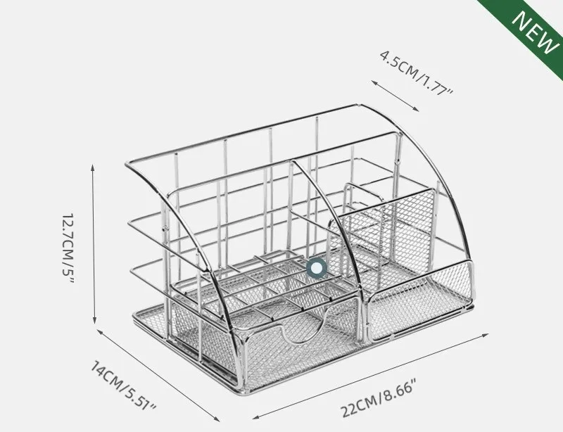

Nordic Metal Desktop Organizer - Multifunctional File Rack for Office Supplies, Stationery, Cosmetics, and Materials