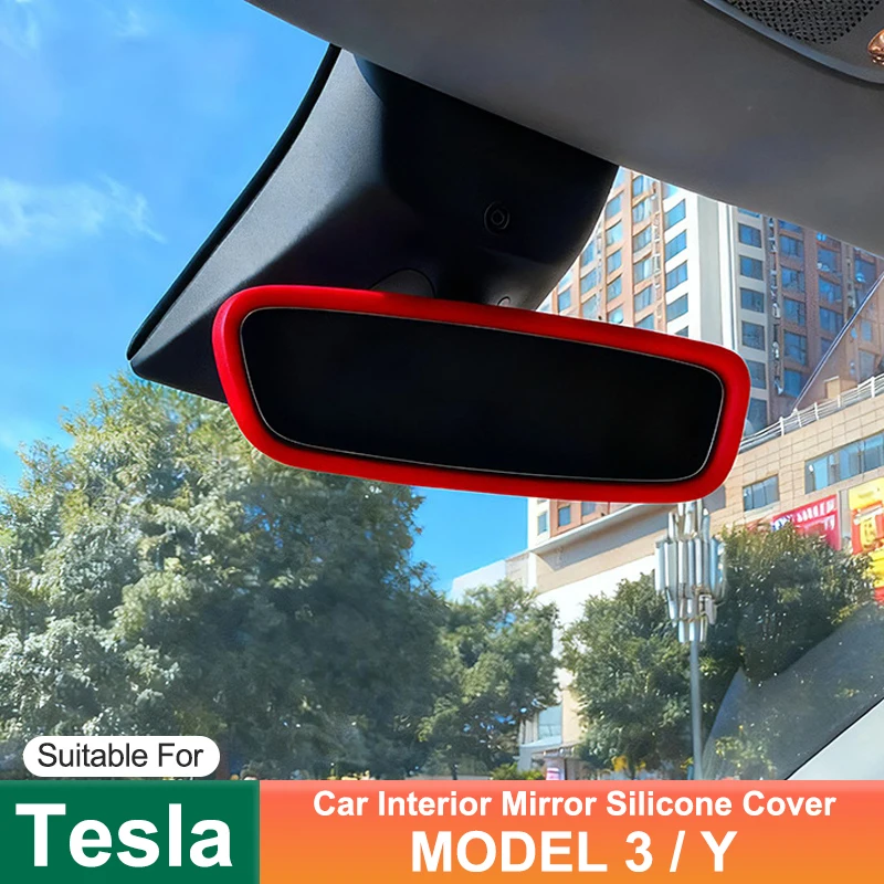 For Tesla MODEL 3 MODEL Y 2019-2023 Car Interior Mirror Silicone Decorative Strip to Prevent Bumps Interior Modification