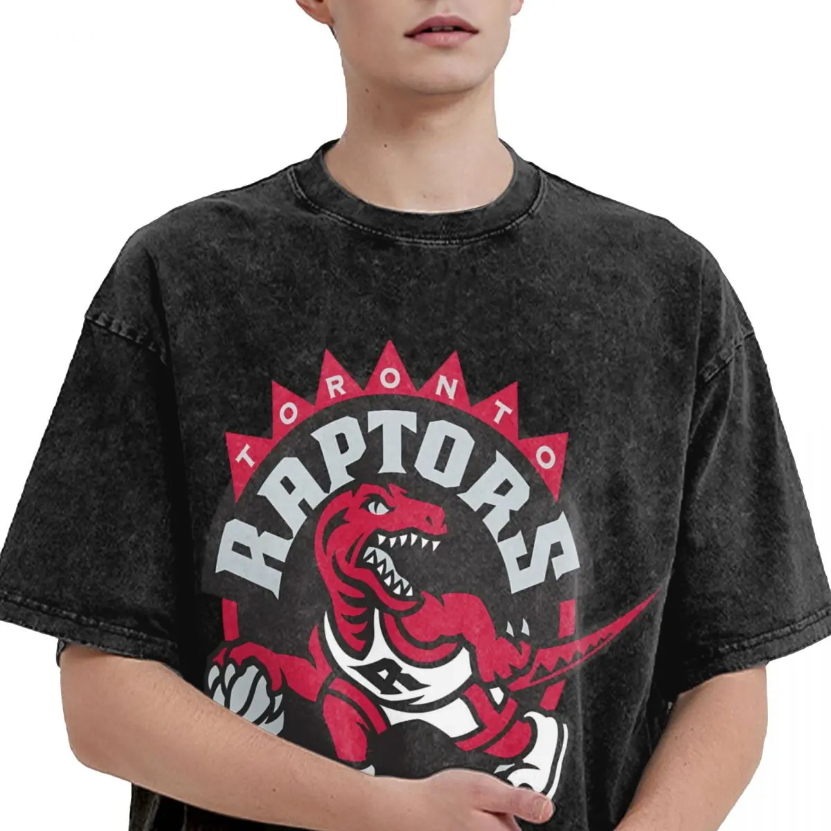 مضحك الكلاسيكية شعار رابتورز من تورونتو خمر غسل تي شيرت رجالي عملية اللوحة الساخنة أنيمي مانغا #3