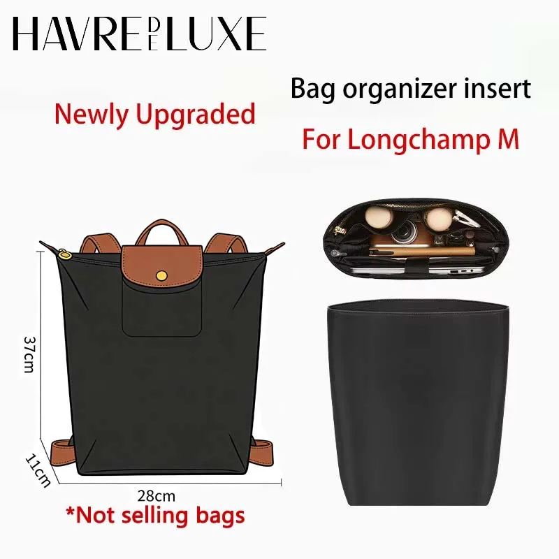Bag Organizer Insert For Longchamp Backpack Storing Computer Water Bottle Easy To Find Nylon Durable Bag Support Bag Accessories