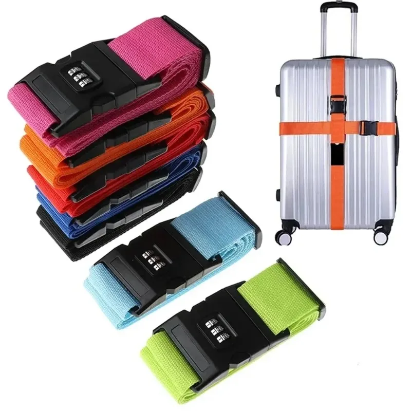 

1PC Luggage Strap for Travel, Adjustable Password Lock, Packing Strap, Luggage Security Buckle, Fixed Strap Travel Accessories