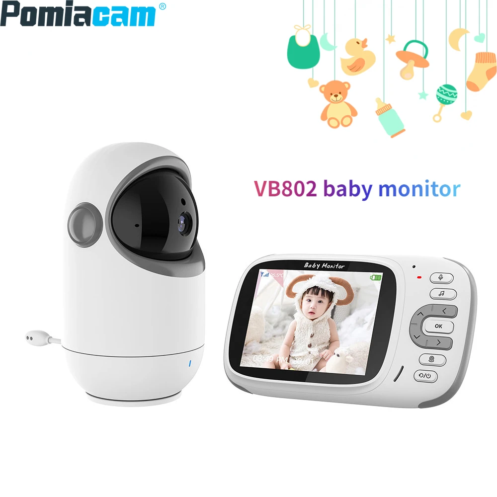 

New Baby Monitor VB802 Wireless With PTZ Camera Security Camera 3.2Inch Night Vision Temperature Monitoring Baby Camera