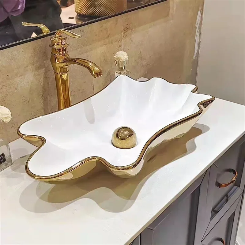 Creative And Personalized Bathroom In The Hotel, Simple Ceramic Babletop basin, Square Art Basin, Round Wash Basin