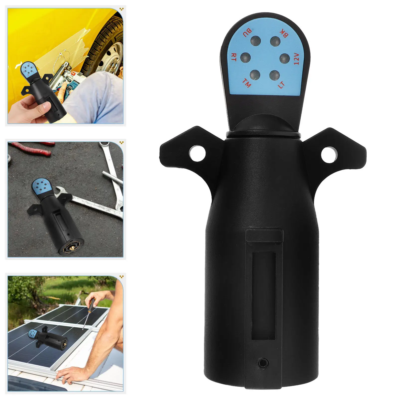 

7-Pin Trailer Plug Tester Universal Motorhome Trailer Light Tester Quick Signal Easy Use