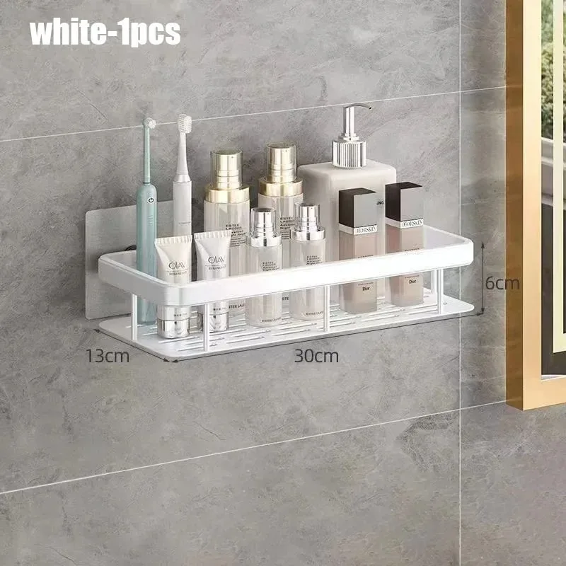 Aluminium 1/2/3pcs Geen boor Muur Badkamer Plank Shampoo Rek Make-up Organizer Douche Plank Badkamer Accessoires