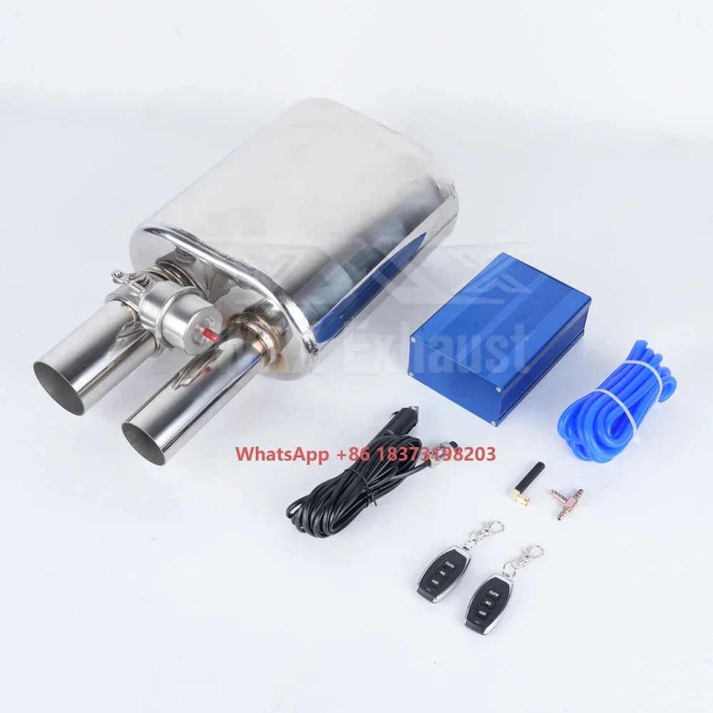 

WAX High Quality Universal 51/63/76mm H Type Vacuum Valvetronic Muffler 2 Sides Exhaust for Auto Exhaust Performance