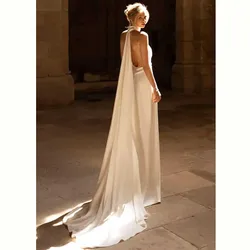 2024 New Arrival Formal Evening Party Dress Floor Length White Sweetheart Sleeveless with Cloak Sexy Backless Prom Women Gowns