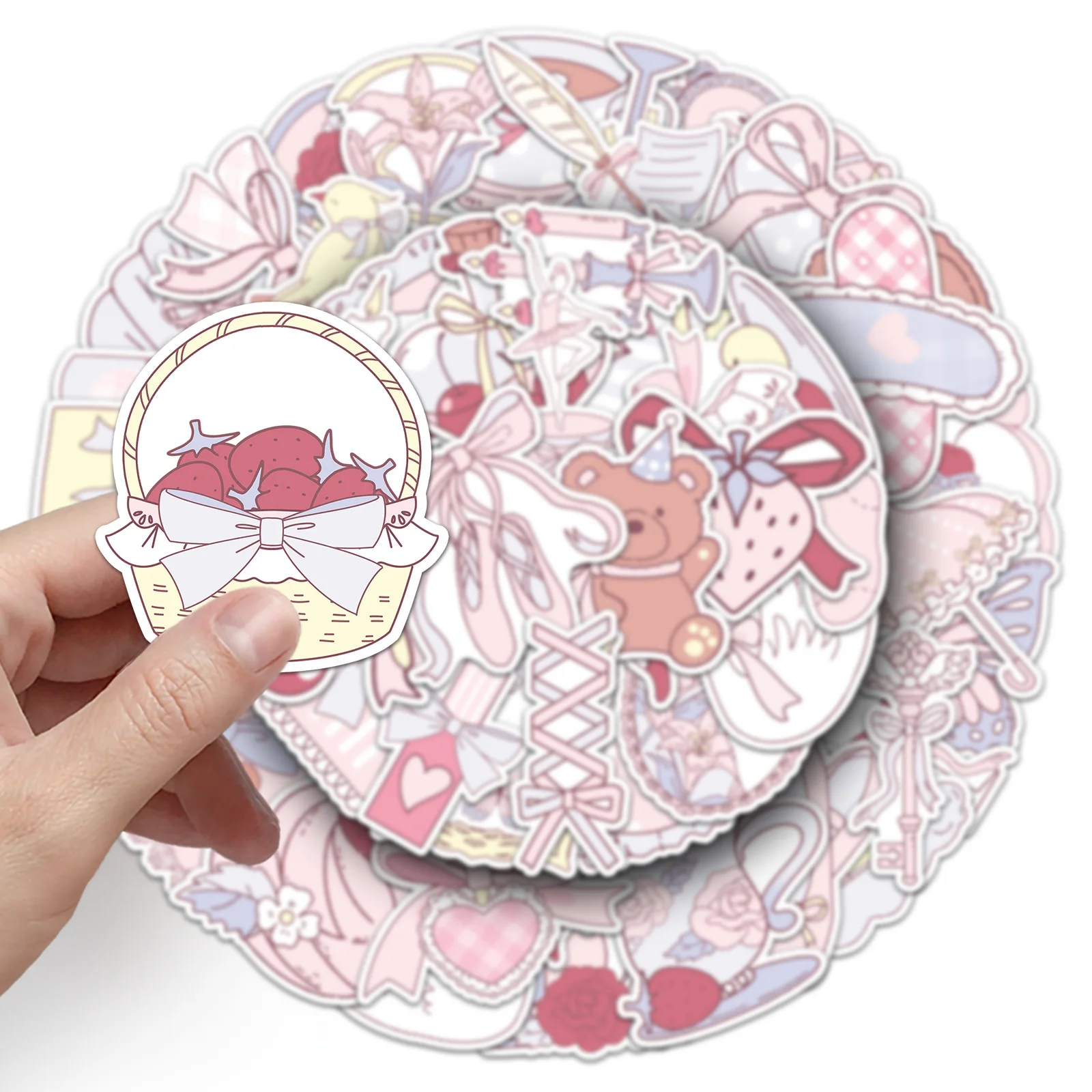 50PCS 귀여운 소녀 발레 스타일 만화 방수 스티커 장식 DIY 노트북 모바일 기타 가방 워터 컵 낙서