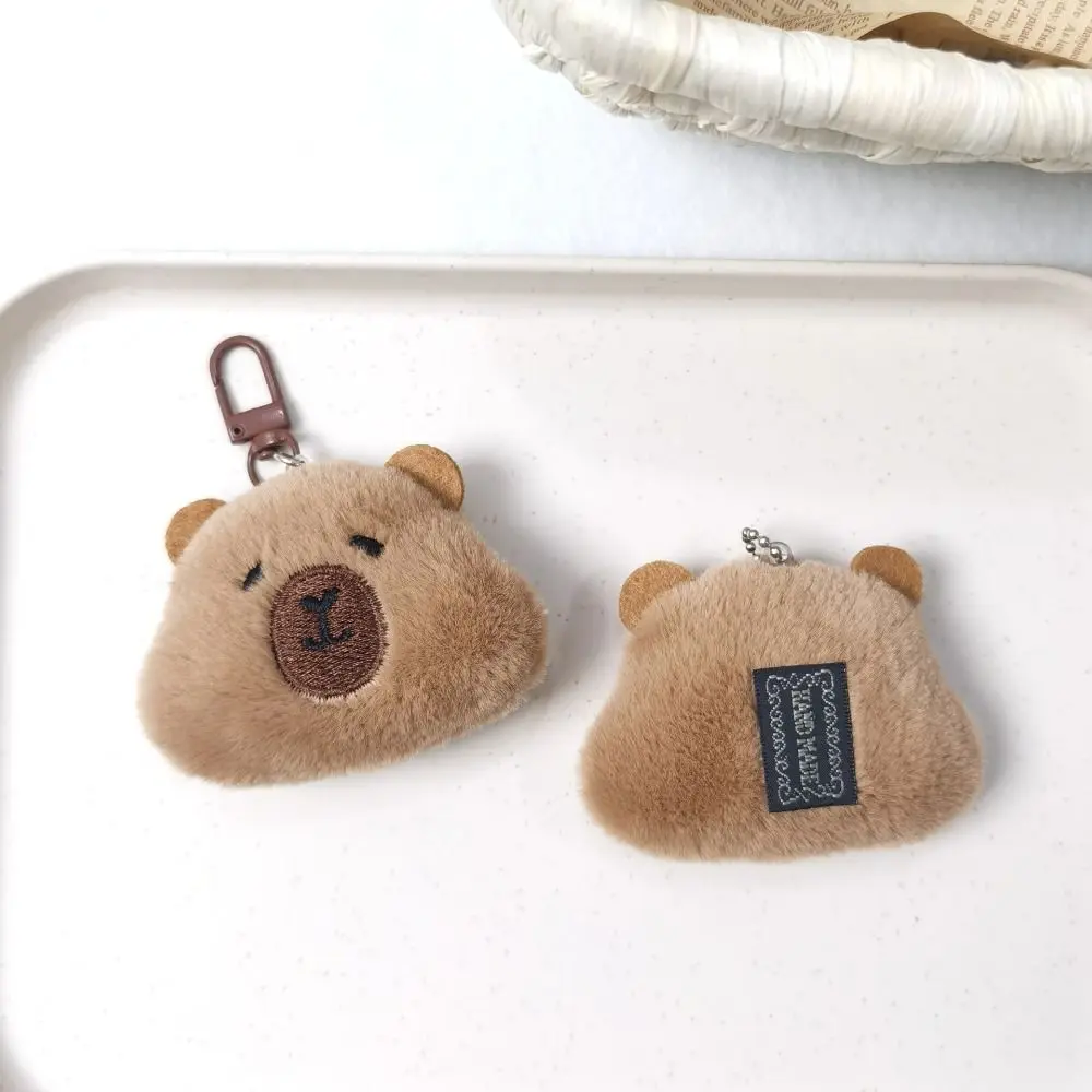 Cute PP Cotton Capybara Plush Keychain Fluffy Collection Capibala Plush Doll Ins Comfortable Kapibala Backpack Pendant Couple