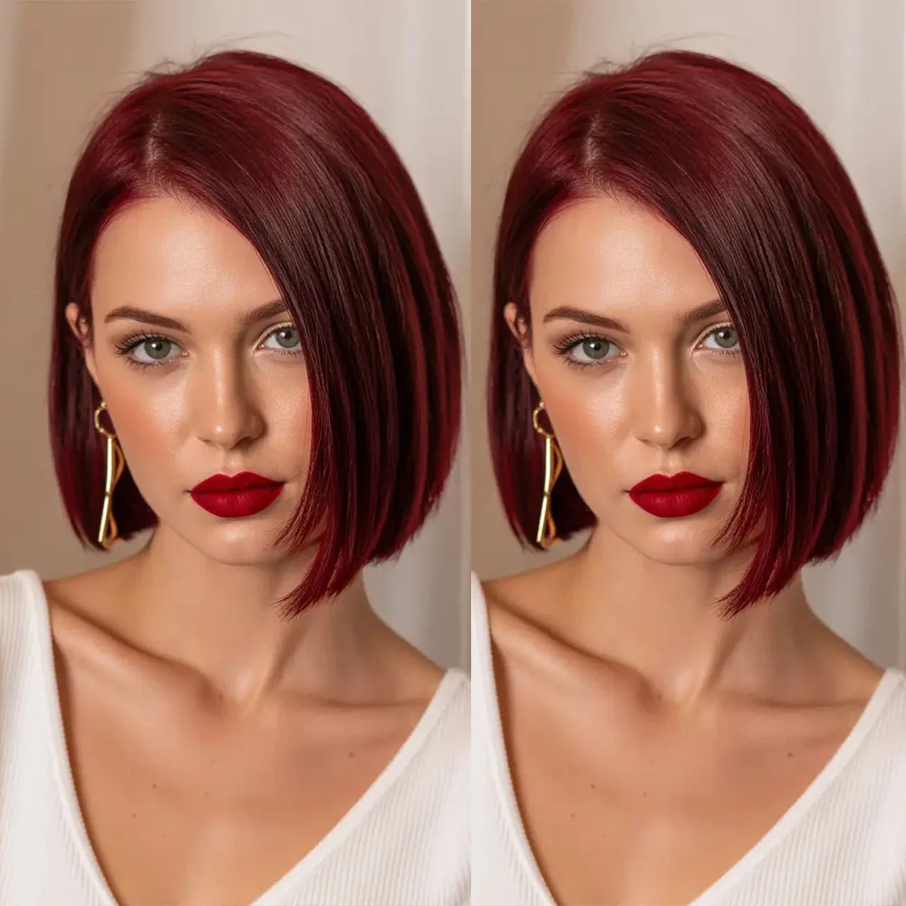 

Короткий парик из натуральных волос с кружевной передней частью 13*4*1, прямой парик в стиле пикси, парик из натуральных волос Реми, 6 дюймов, плотность 180%, подходит для повседневного использования