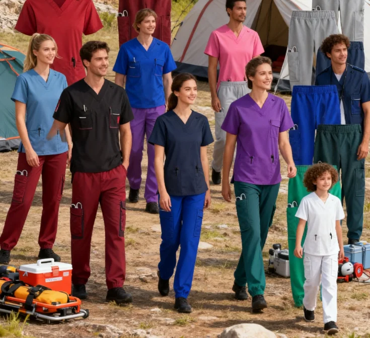 

Nurse Doctor Scrub Set Two Pocket Top Pants Pet Hospital Uniform