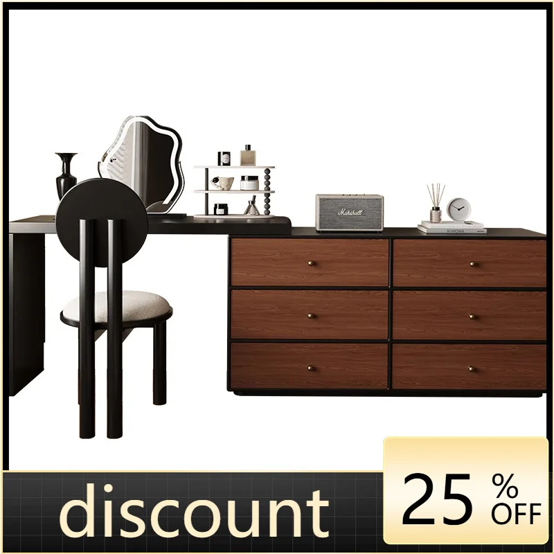 

LMM dresser chest integrated bedroom walnut pattern makeup table all solid wood