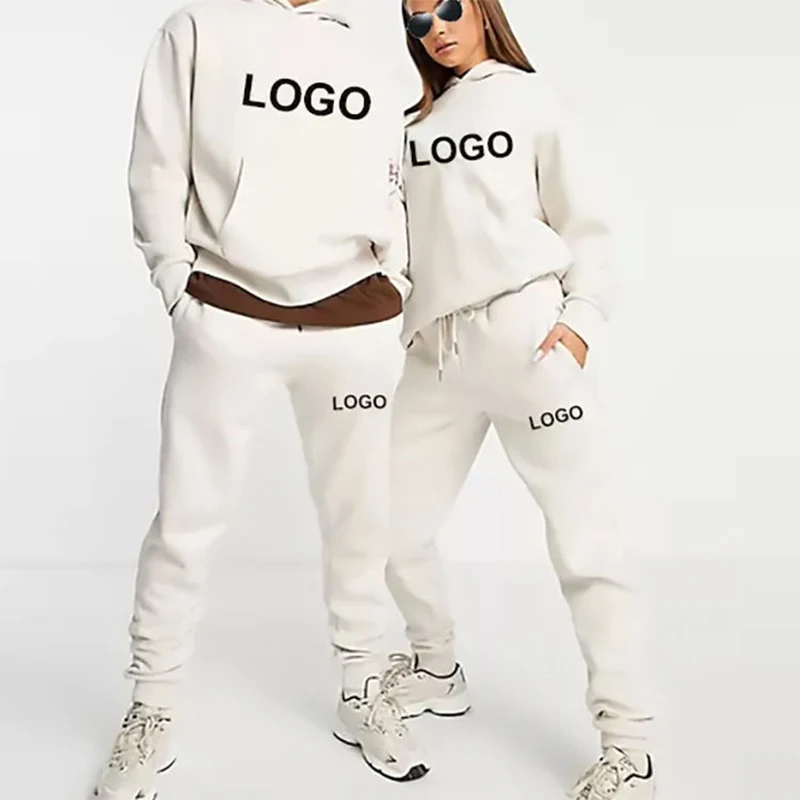 

Customized Printed Men Women Tracksuit Hooded Sweatshirts and Jogger Pants High Quality Unisex Daily Casual Sports Hoodies Suit