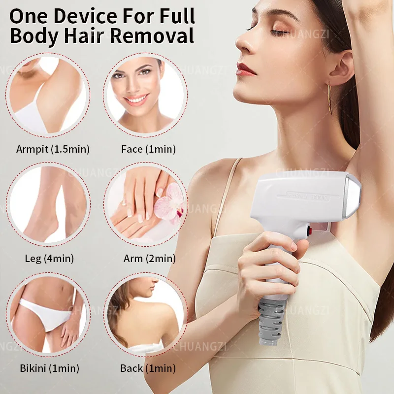 New Laser Hair removal dropshipping Hot sell Diode Laser Epilator Permanent Painless 40 Million Shots Laser Epilator LCD handle