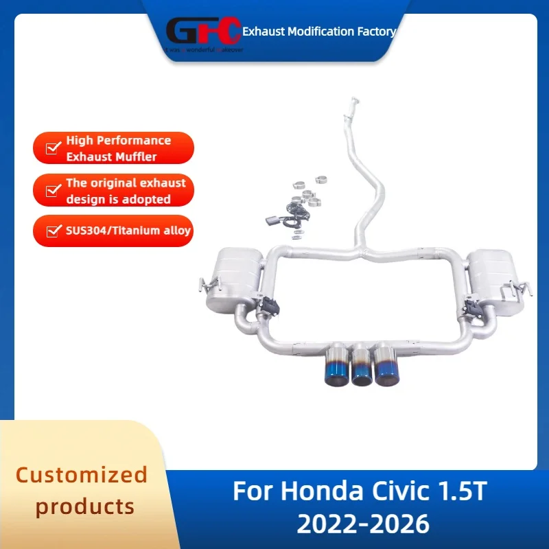 

GFC Valvetronic Exhaust Pipe for Honda Civic 1.5T 2022-2026 High-Performance 304 Stainless Steel Valve Exhaust Muffler System