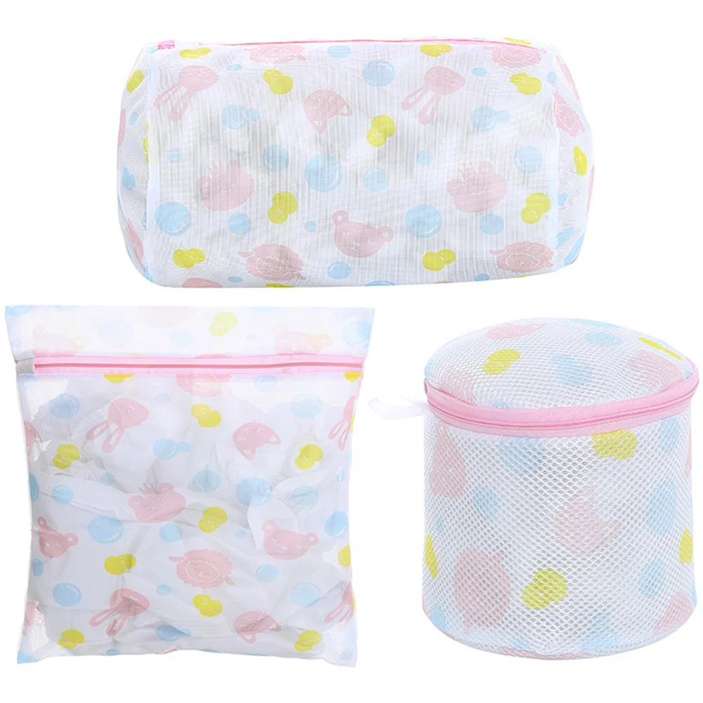 3Pcs Mesh Washing Bags Set Reusable Fine Mesh Laundry Net Bags for Delicates Machine Washable Zipper Closure for Socks Underwear