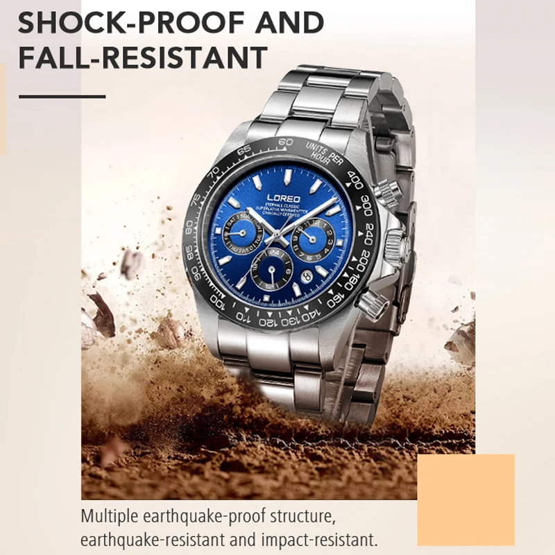 Waterproof 20ATM  Watches Mens Top Brand Luxury LOREO Mechanical Wristwatches Business Automatic Sport Watches for Men relogio