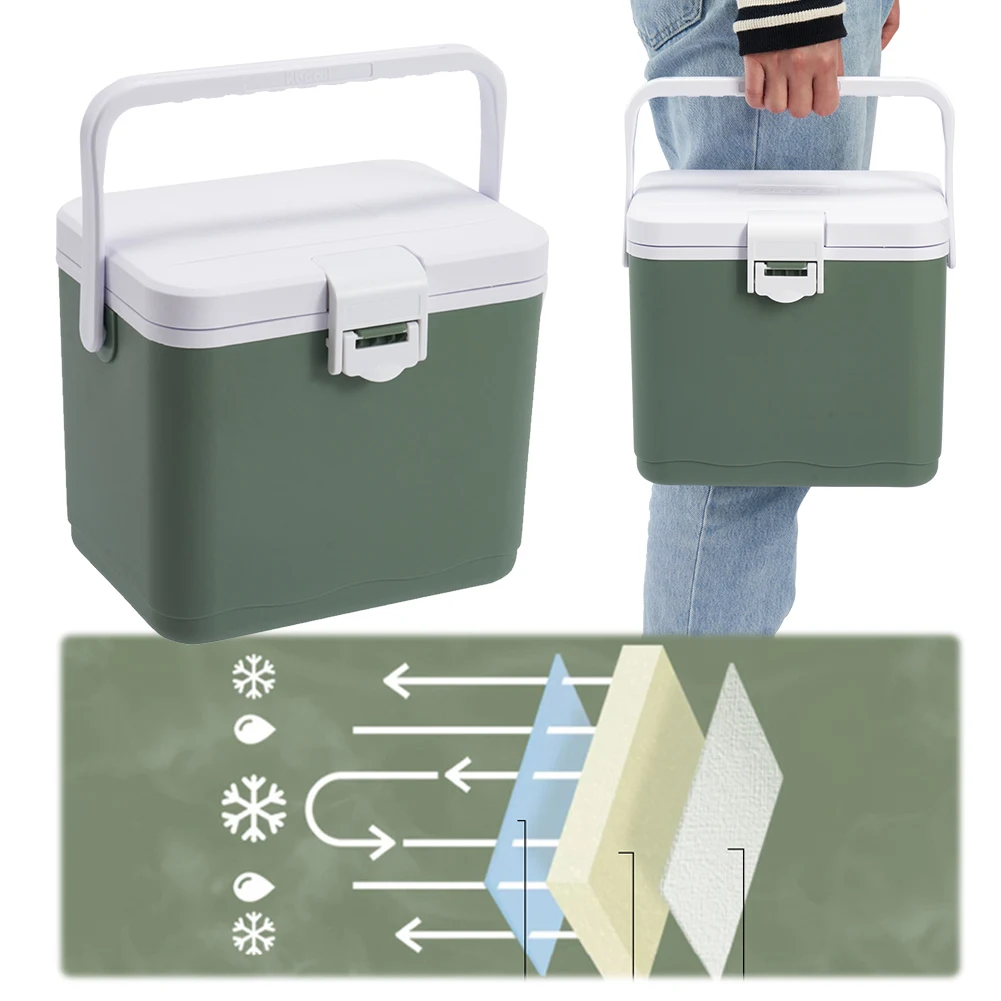 

4,5 л изолированный портативный холодильник с ручкой, мини-морозильник, сохранение тепла, изоляционная коробка для барбекю для пляжного пикника